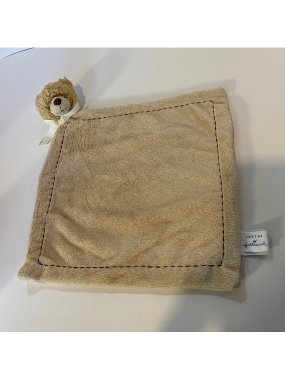 Hallmark Baby Lovey Security Blanket Tan Teddy Bear Brown Plush